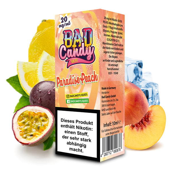 BAD CANDY Paradise Peach Nikotinsalz Liquid 10 ml