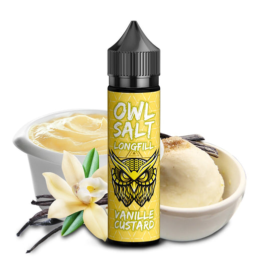 OWL Salt Longfill Vanille Custard Ovedosed 10 ml in 60 ml Flasche