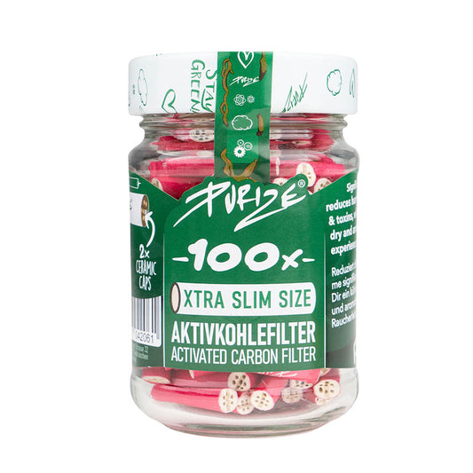 PURIZE Aktivkohlefilter XTRA Slim 6mm á 100 Filter pink