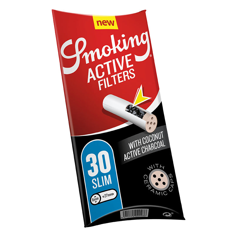 Smoking Aktivkohlefilter Slim Active Filters Coconut 6mm (30 Stück)