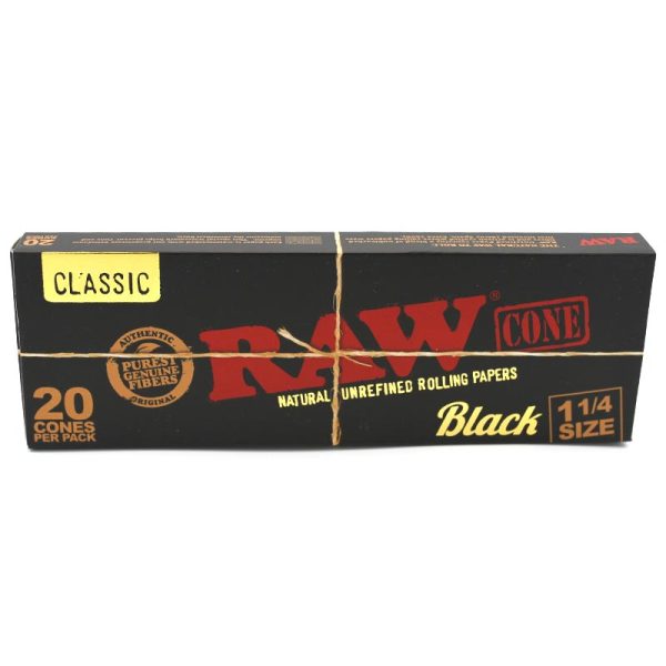 RAW Black PreRolled Cones 1 1/4 Size 20er Pack