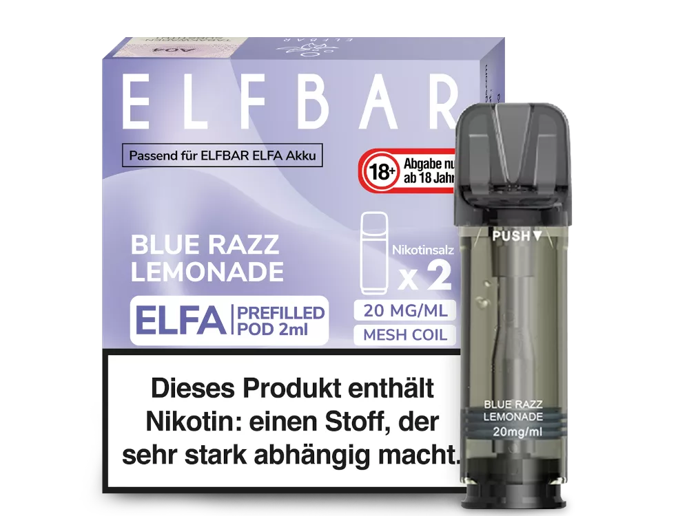Elfbar Blue Razz Lemonade Elfa Pod (2 Stück pro Packung)