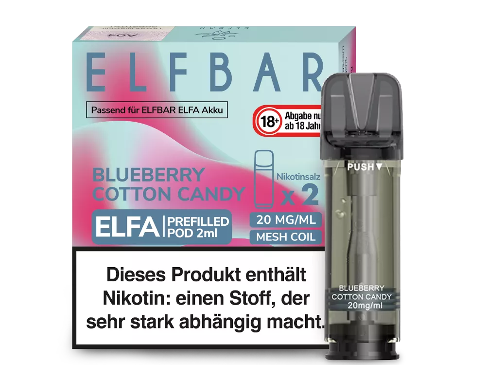 Elfbar Blueberry Cotton Candy Elfa Pod (2 Stück pro Packung)