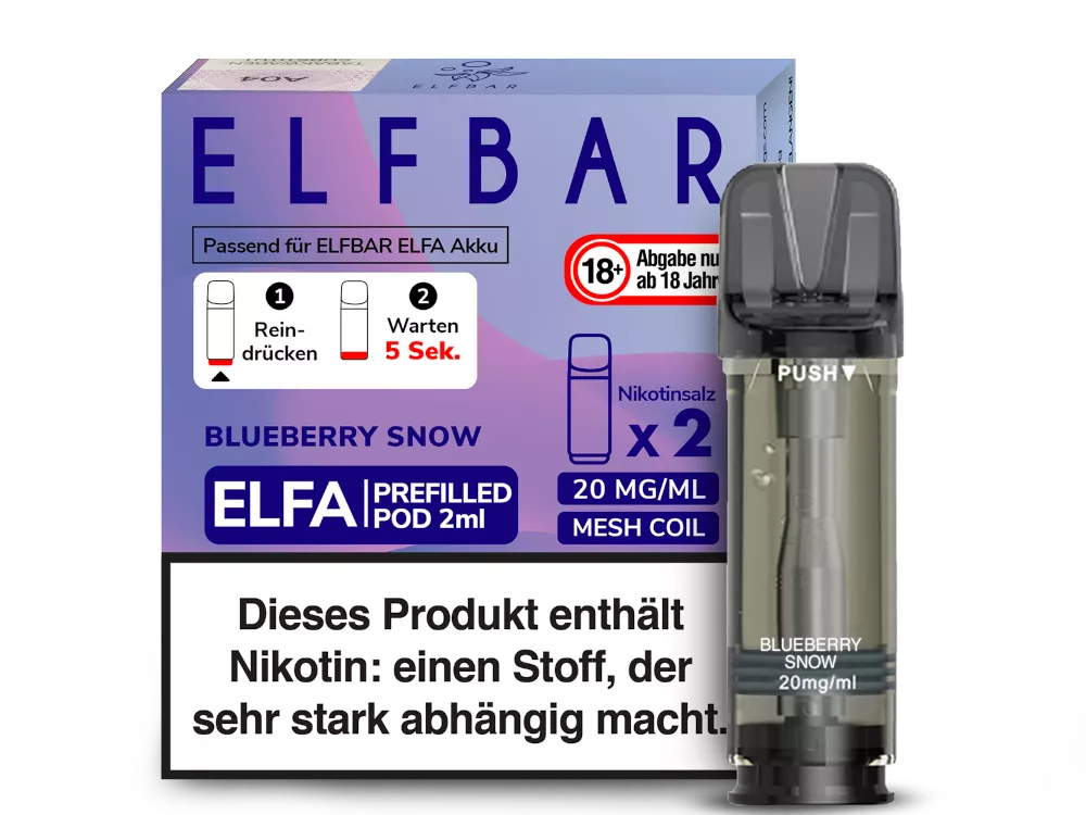 Elfbar Blueberry Snow Elfa Pod (2 Stück pro Packung)
