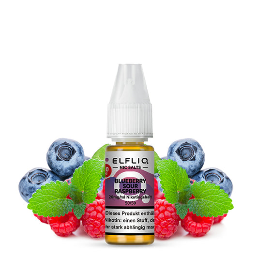 ELFBAR ELFLIQ Blueberry Sour Raspberry Nicotine Salt Liquid 10 ml