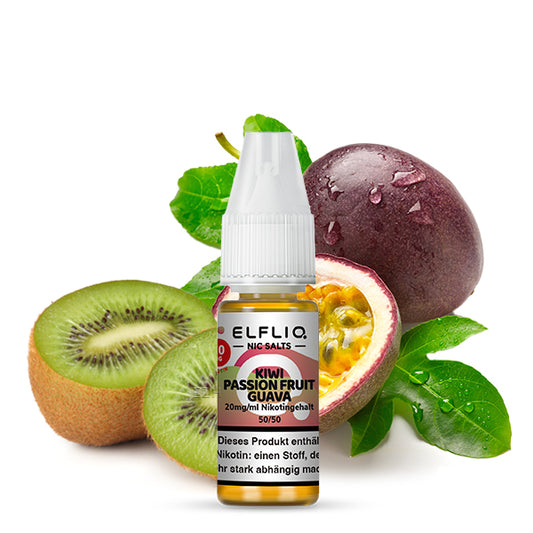 ELFBAR ELFLIQ Kiwi Passion Fruit Guava Nicotine Salt Liquid 10 ml