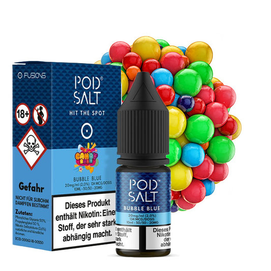 POD SALT FUSION Bubble Blue Nicotine Salt Liquid 10 ml
