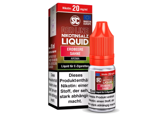 SC - Red Line - Strawberry Cream - Nicotine Salt Liquid 10ml